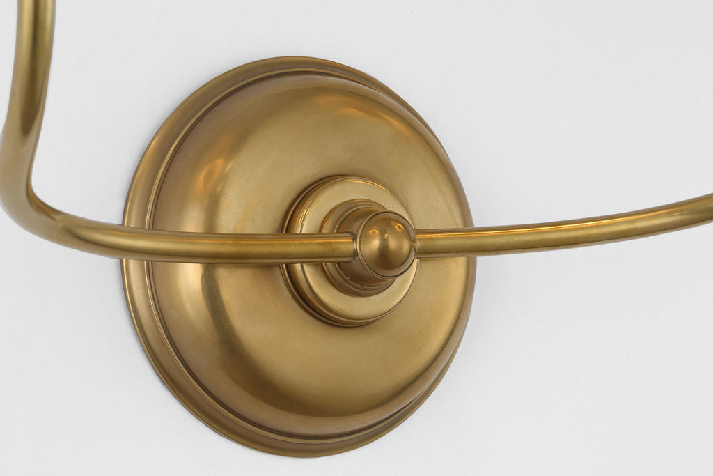 Vendome 16" Cordless Double Sconce | Hand-Rubbed Antique Brass | Linen Shades