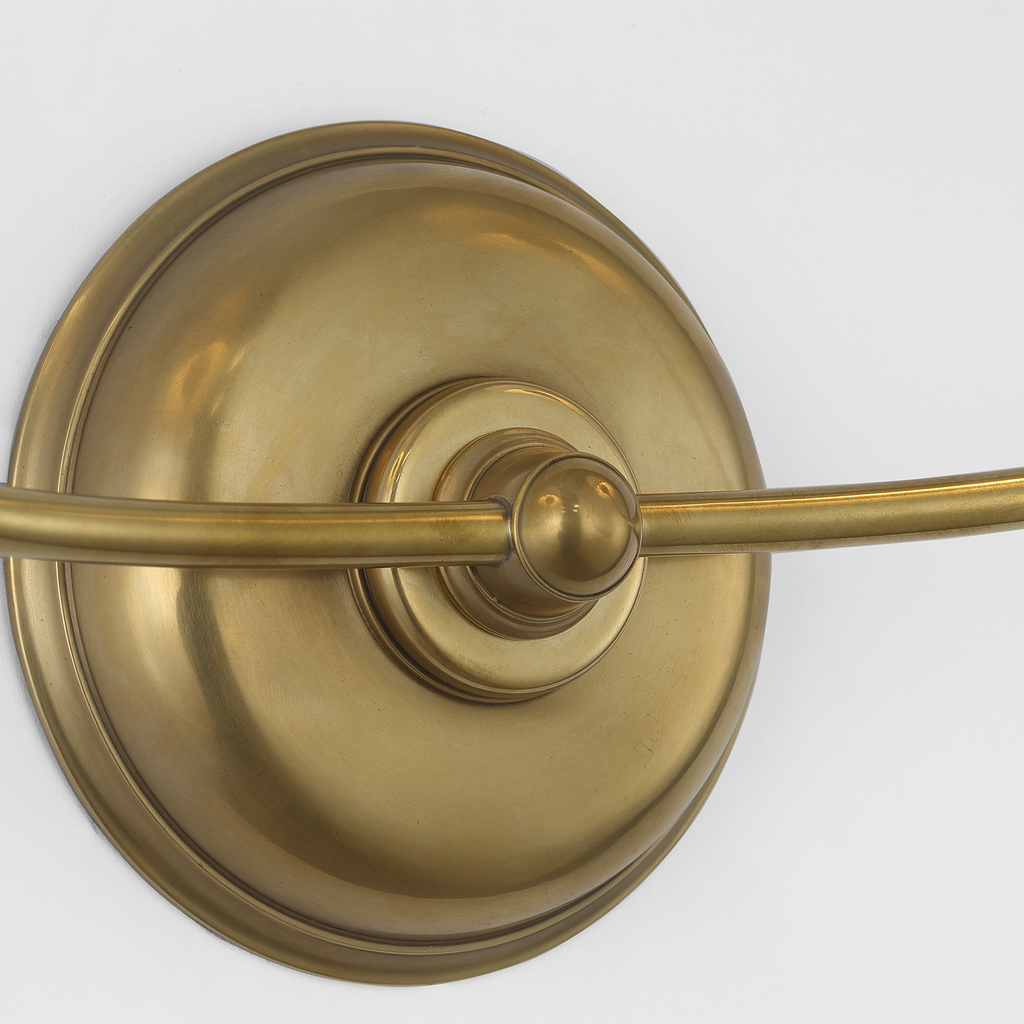 Vendome 16" Cordless Double Sconce | Hand-Rubbed Antique Brass | Linen Shades
