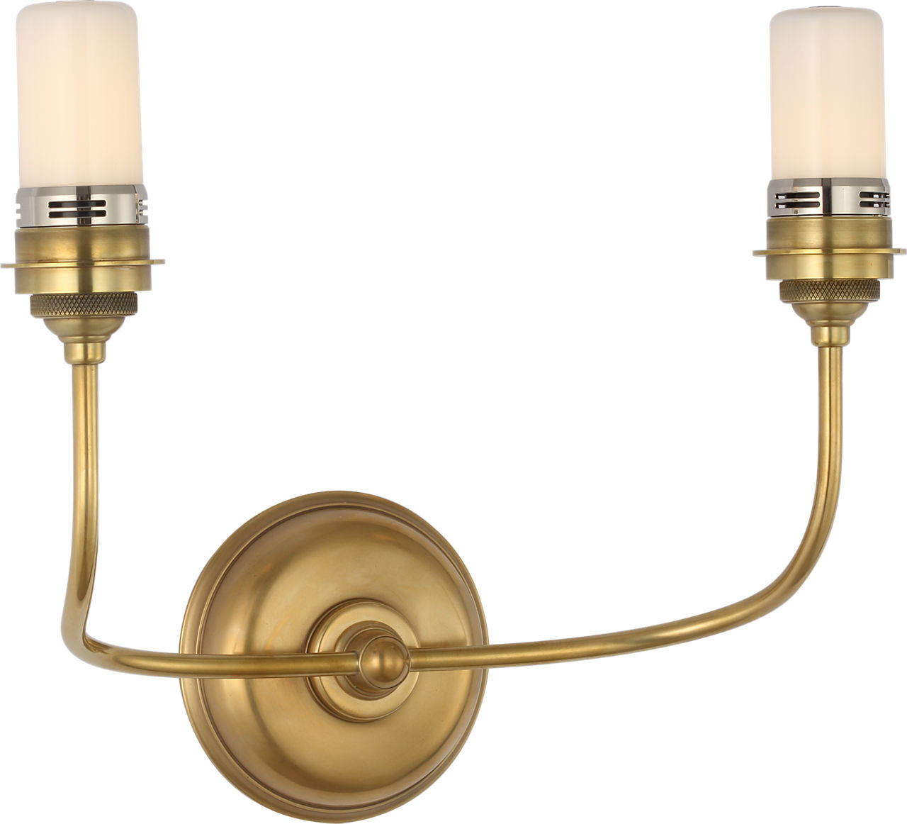 Vendome 16" Cordless Double Sconce | Hand-Rubbed Antique Brass | Linen Shades