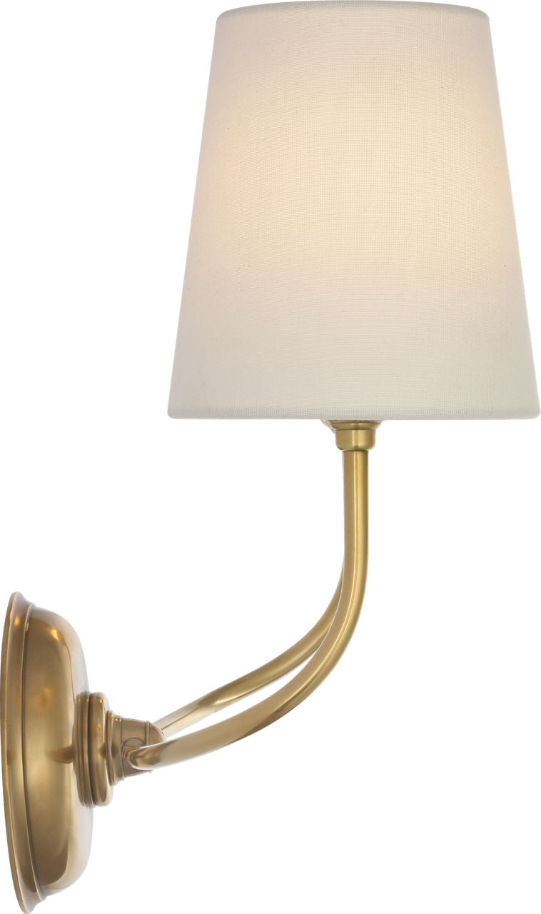 Vendome 16" Cordless Double Sconce | Hand-Rubbed Antique Brass | Linen Shades