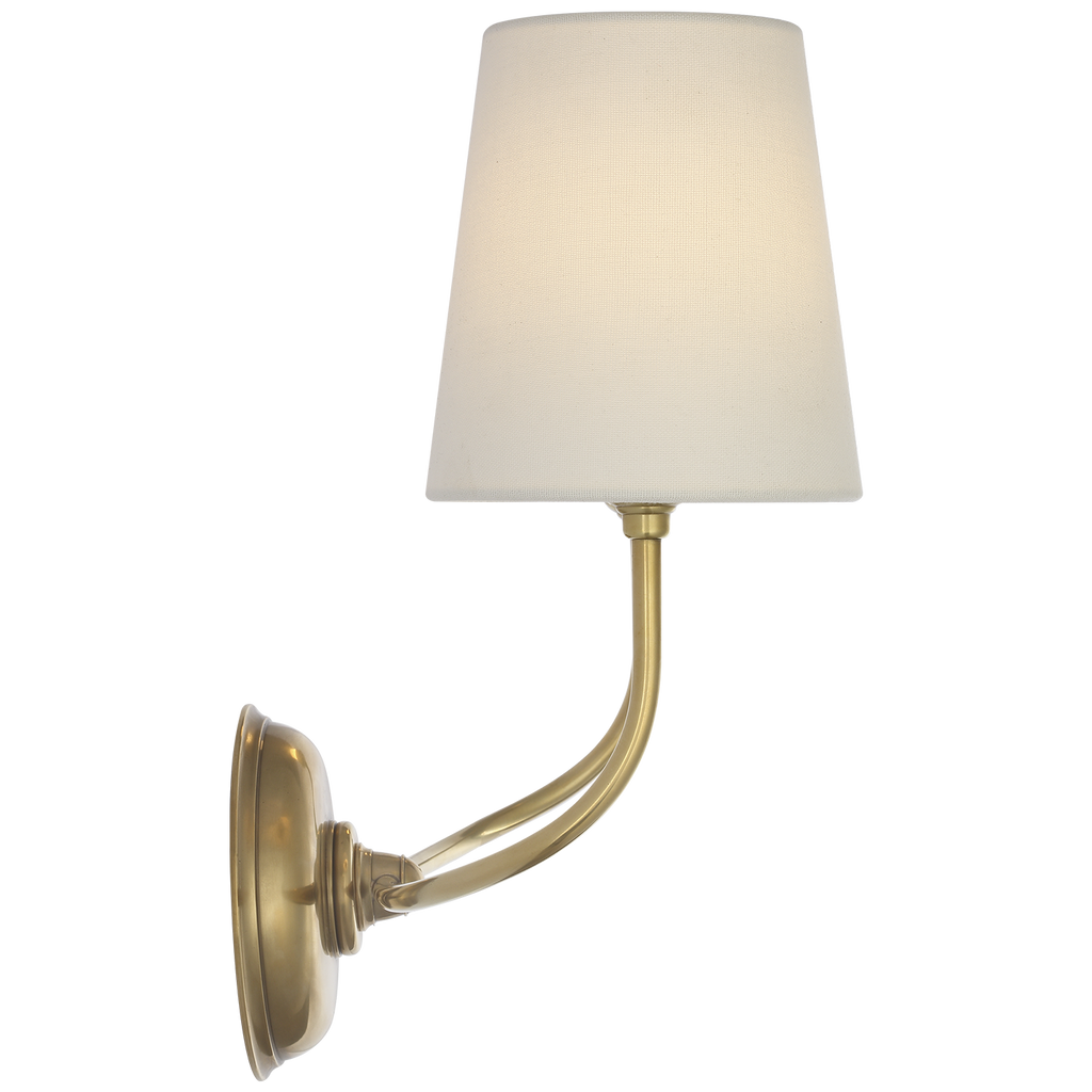 Vendome 16" Cordless Double Sconce | Hand-Rubbed Antique Brass | Linen Shades
