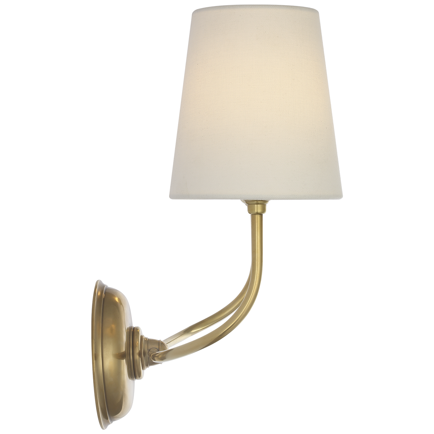 Vendome 16" Cordless Double Sconce | Hand-Rubbed Antique Brass | Linen Shades