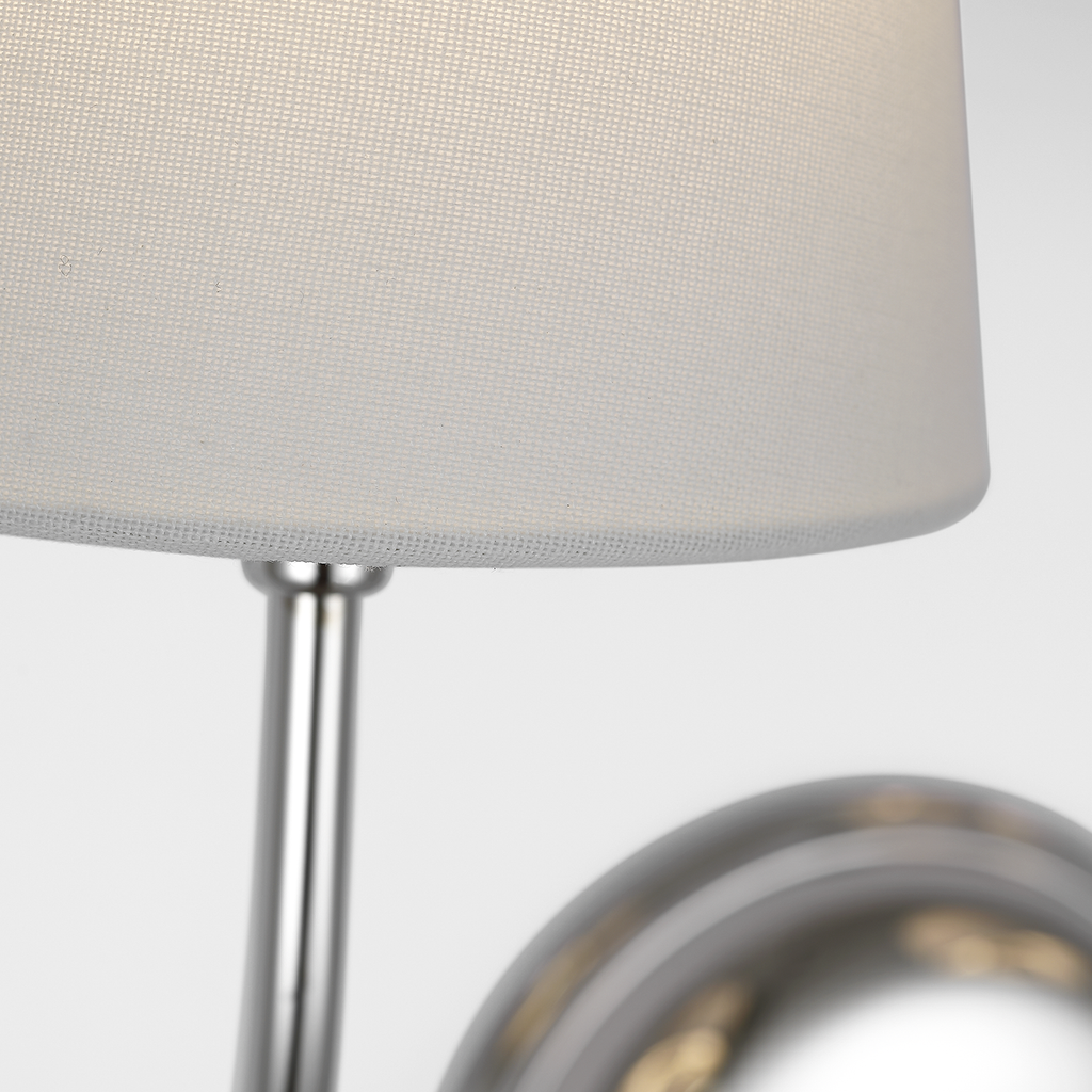 Vendome 16" Cordless Double Sconce | Polished Nickel | Linen Shades