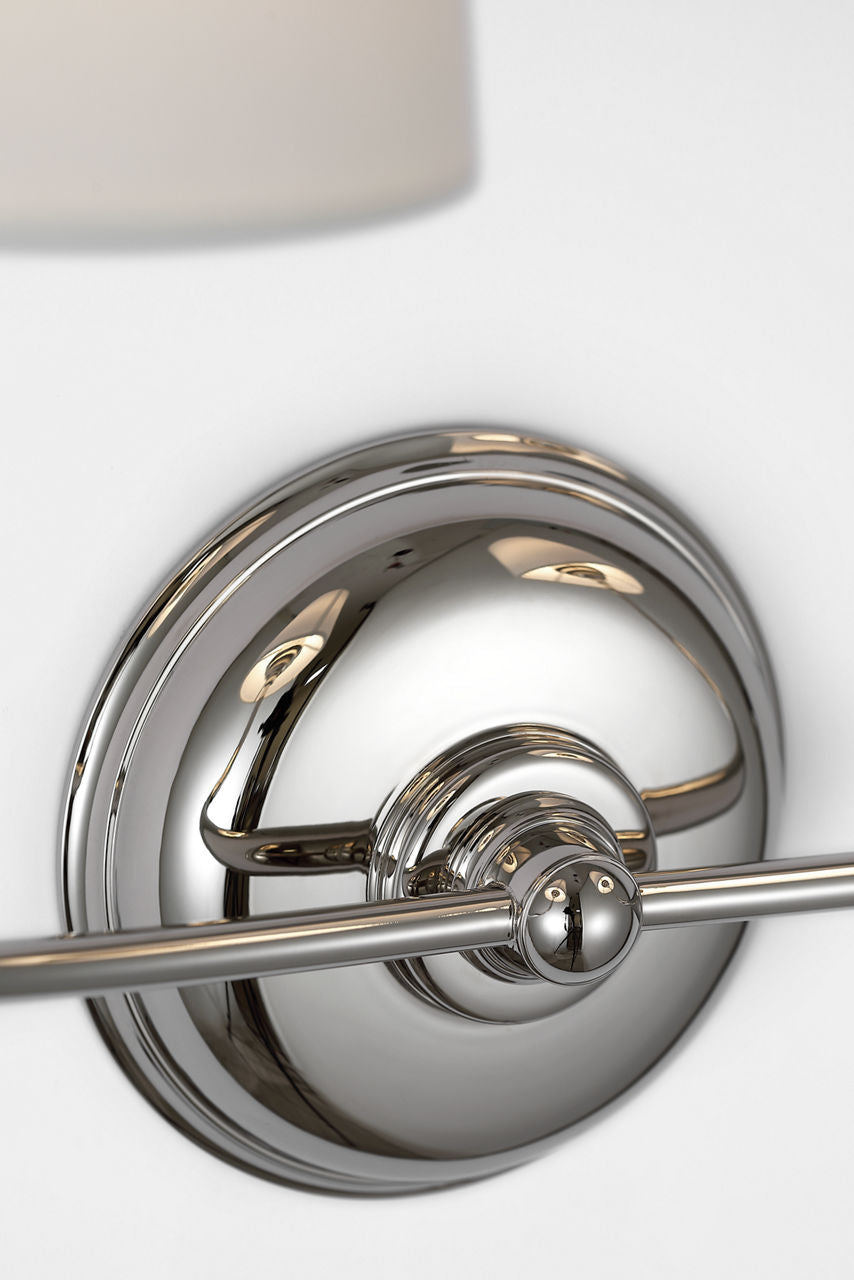 Vendome 16" Cordless Double Sconce | Polished Nickel | Linen Shades