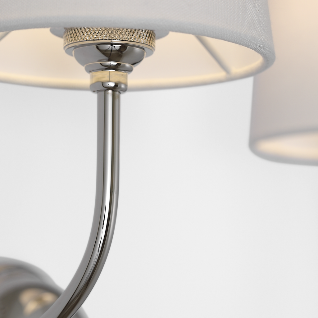 Vendome 16" Cordless Double Sconce | Polished Nickel | Linen Shades