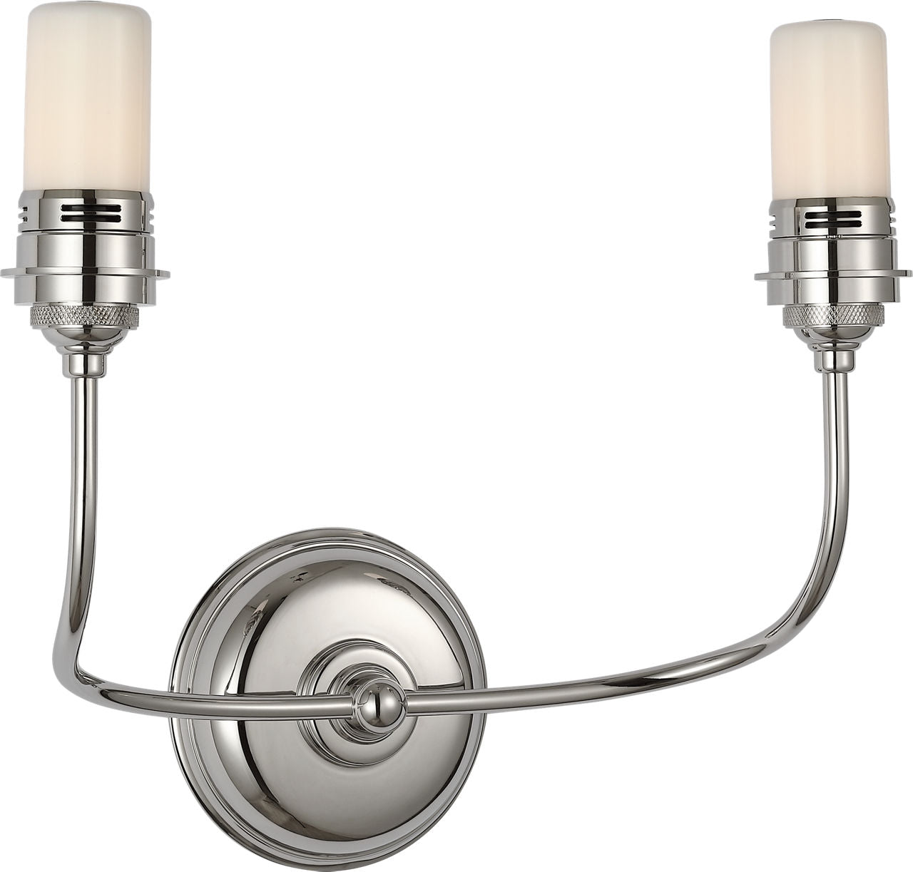 Vendome 16" Cordless Double Sconce | Polished Nickel | Linen Shades