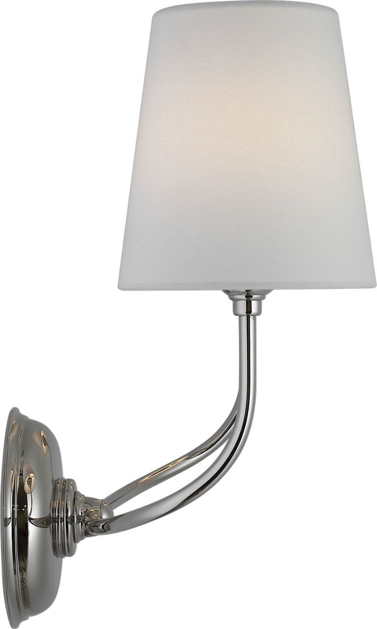 Vendome 16" Cordless Double Sconce | Polished Nickel | Linen Shades