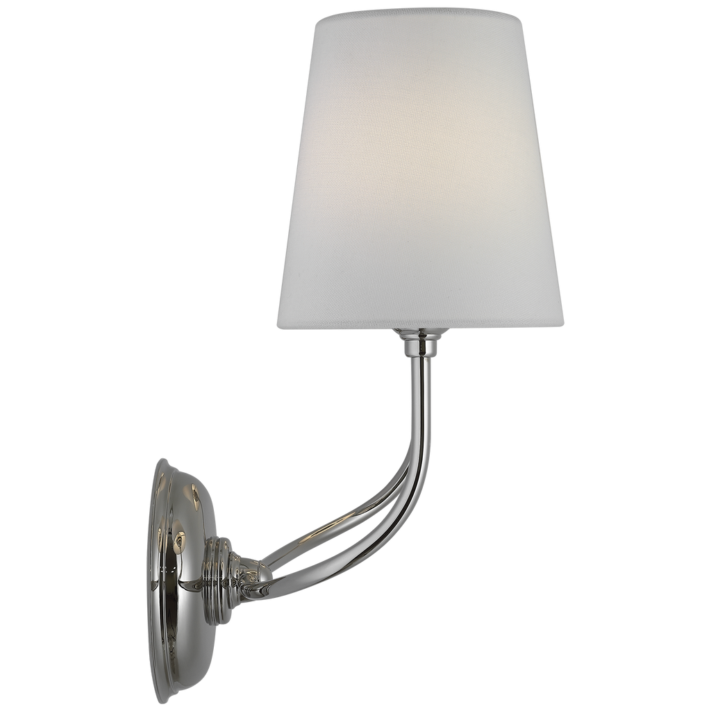 Vendome 16" Cordless Double Sconce | Polished Nickel | Linen Shades