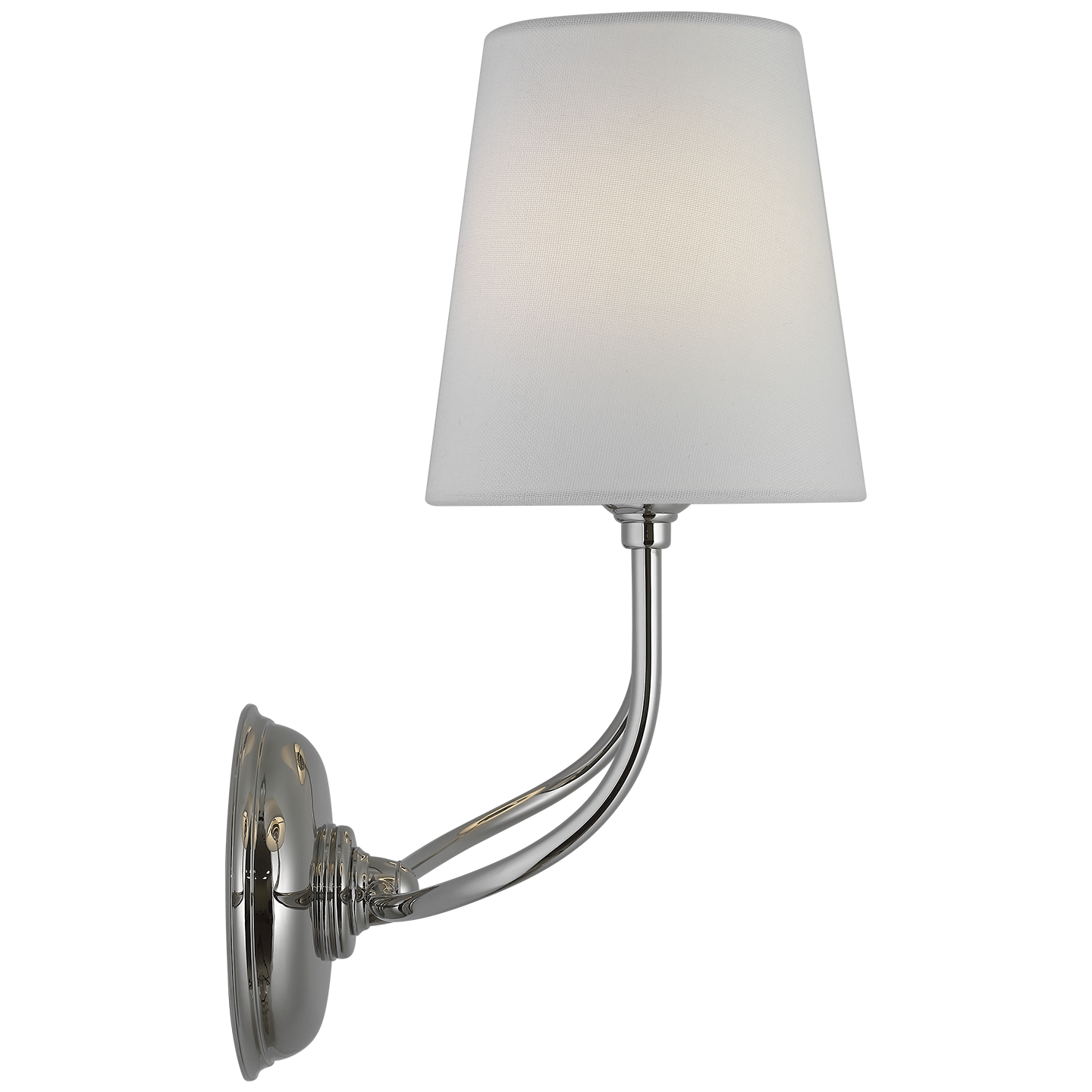 Vendome 16" Cordless Double Sconce | Polished Nickel | Linen Shades