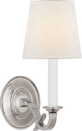 Channing Single Sconce | Polished Nickel | Linen Shade