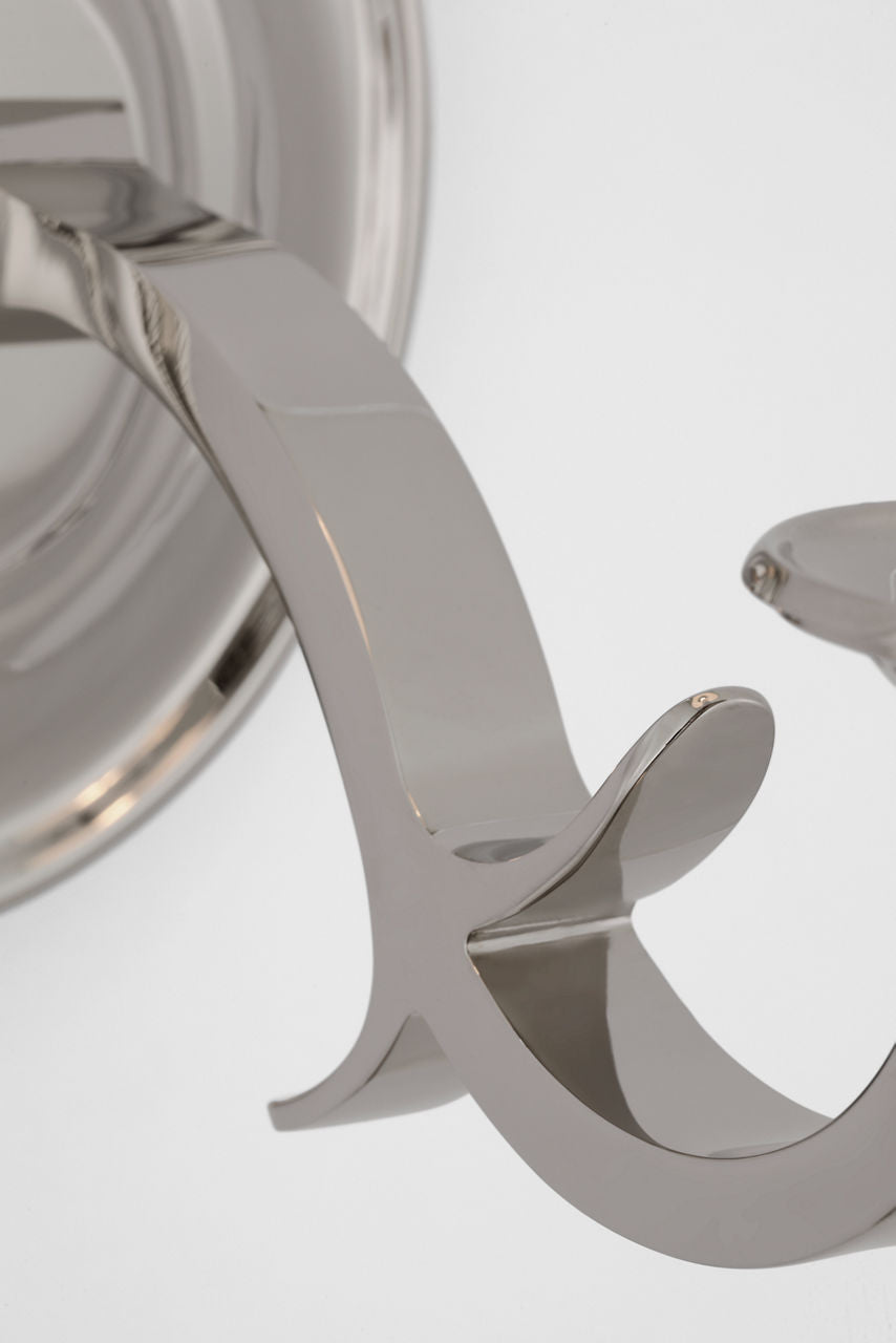 Channing Single Sconce | Polished Nickel | Linen Shade