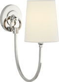 Reed Single Sconce | Polished Nickel | Linen Shade