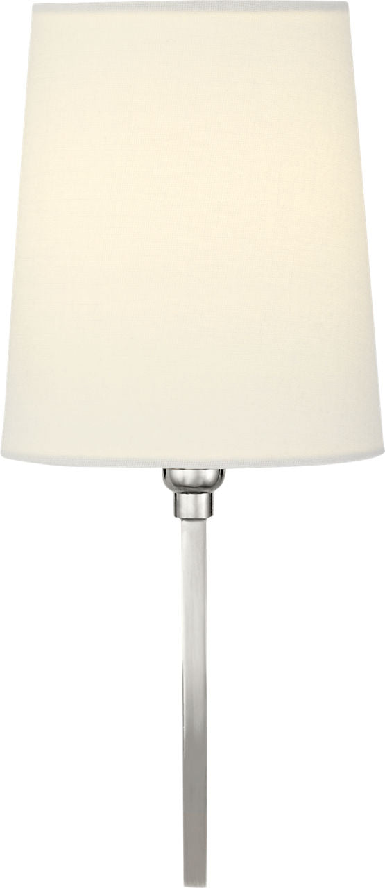 Reed Single Sconce | Polished Nickel | Linen Shade