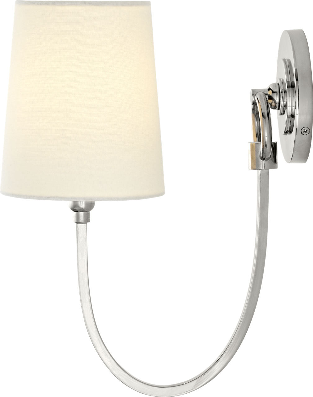 Reed Single Sconce | Polished Nickel | Linen Shade