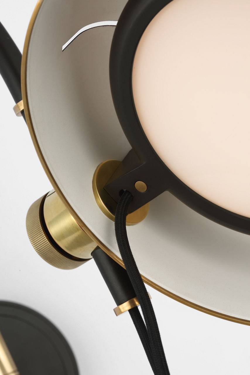 Oso 13" Articulating Arc Wall Light | Modern Iron and Hand-Rubbed Antique Brass | Modern Iron Shade