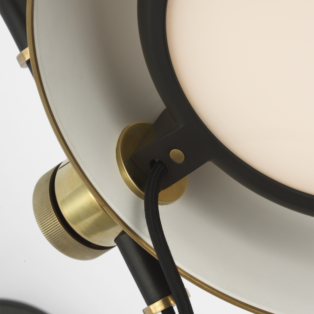 Oso 13" Articulating Arc Wall Light | Modern Iron and Hand-Rubbed Antique Brass | Modern Iron Shade