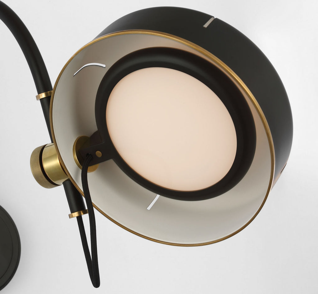 Oso 13" Articulating Arc Wall Light | Modern Iron and Hand-Rubbed Antique Brass | Modern Iron Shade