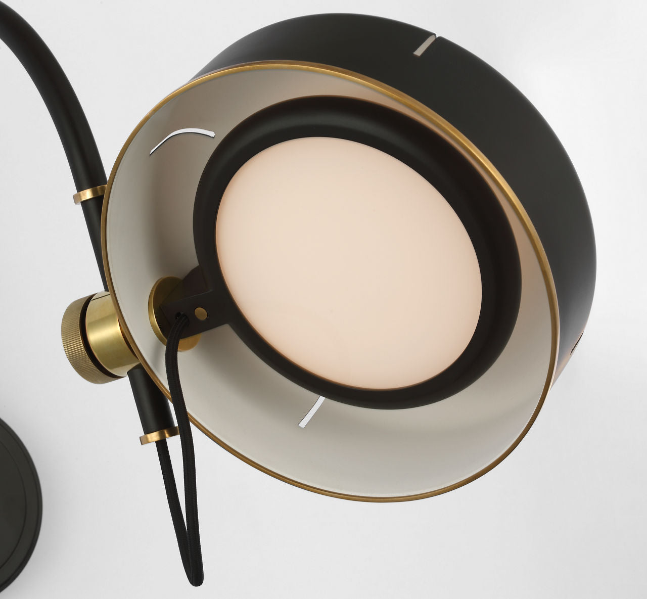 Oso 13" Articulating Arc Wall Light | Modern Iron and Hand-Rubbed Antique Brass | Modern Iron Shade