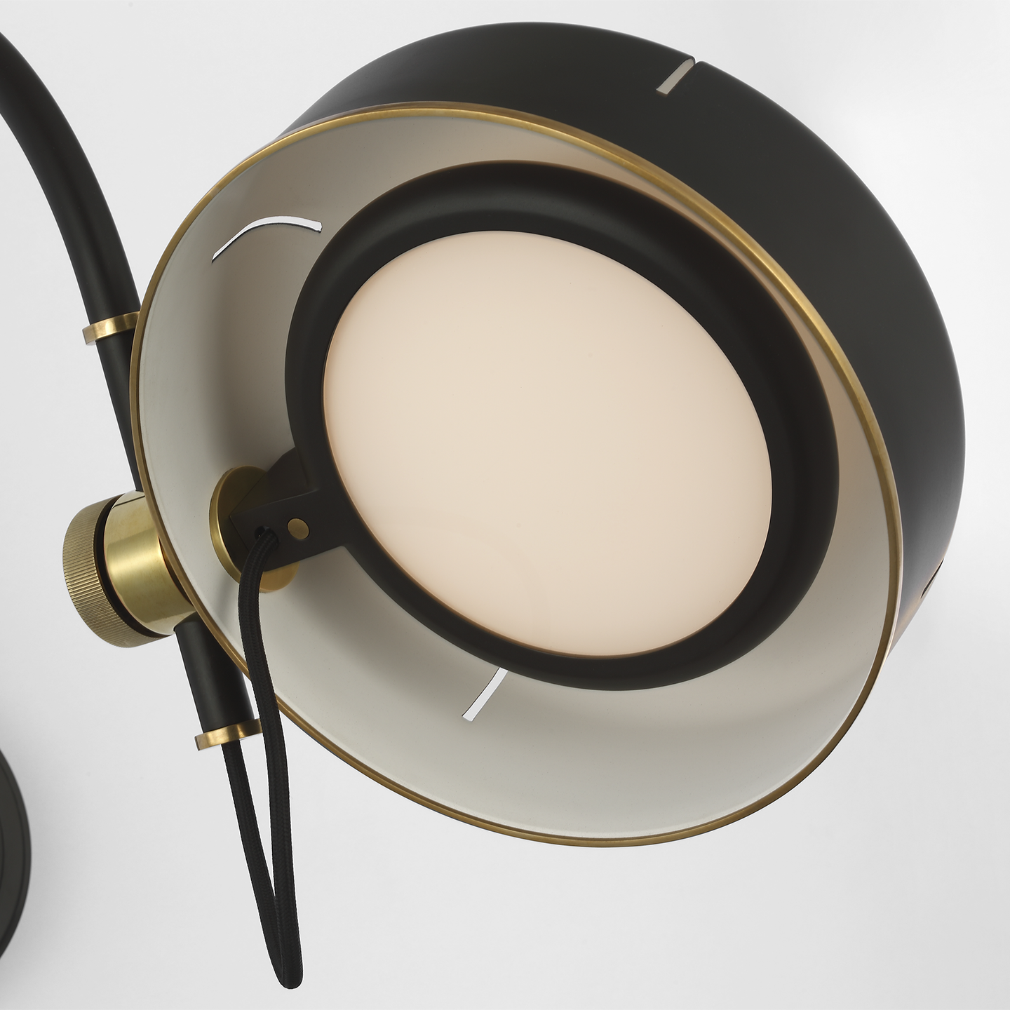 Oso 13" Articulating Arc Wall Light | Modern Iron and Hand-Rubbed Antique Brass | Modern Iron Shade