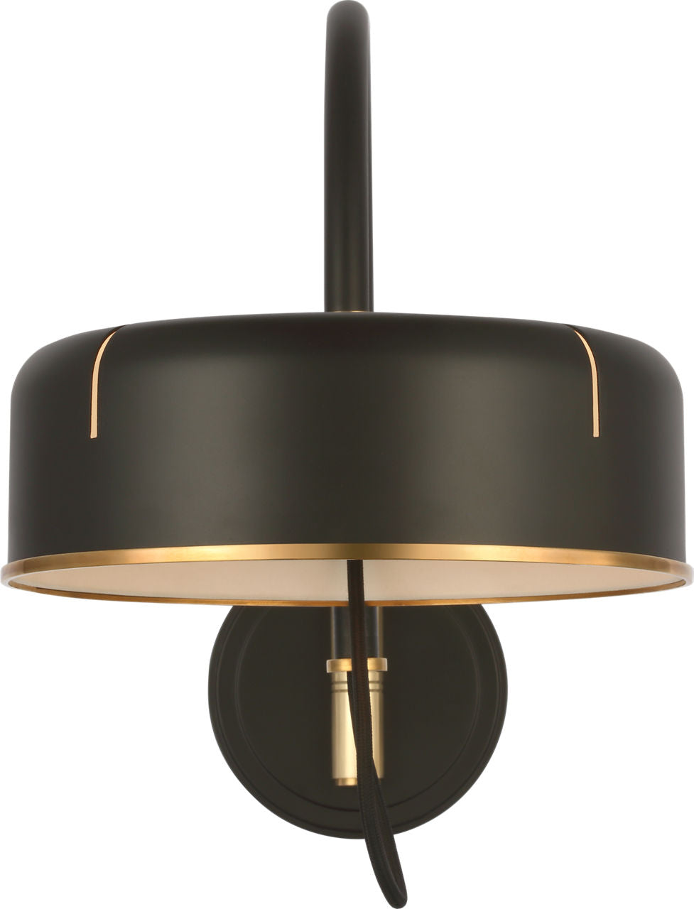 Oso 13" Articulating Arc Wall Light | Modern Iron and Hand-Rubbed Antique Brass | Modern Iron Shade