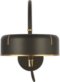 Oso 13" Articulating Arc Wall Light | Modern Iron and Hand-Rubbed Antique Brass | Modern Iron Shade