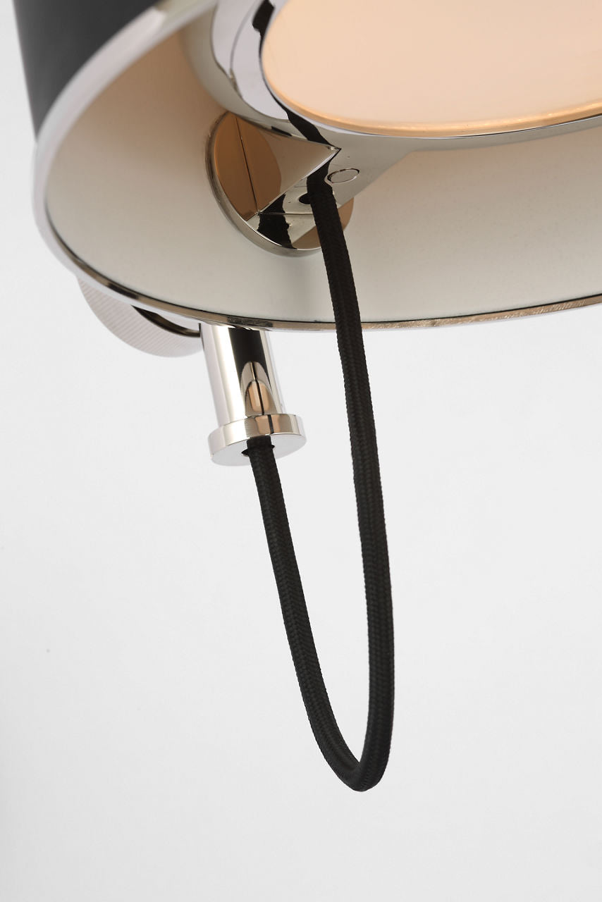 Oso 13" Articulating Arc Wall Light | Polished Nickel | Matte Black Shade