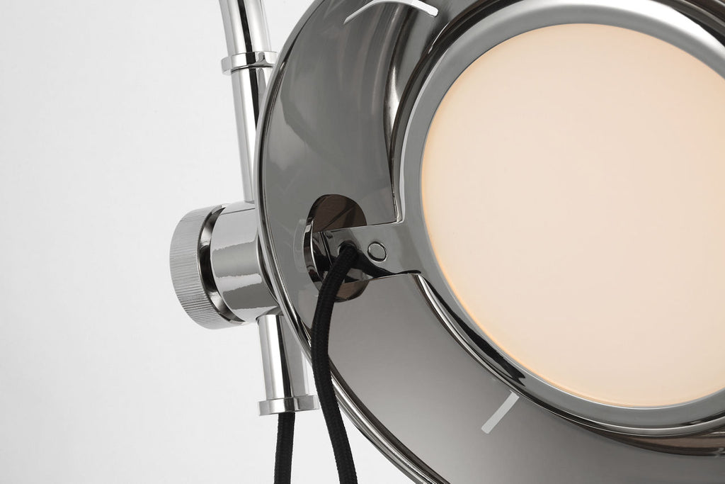 Oso 13" Articulating Arc Wall Light | Polished Nickel | Matte White Shade
