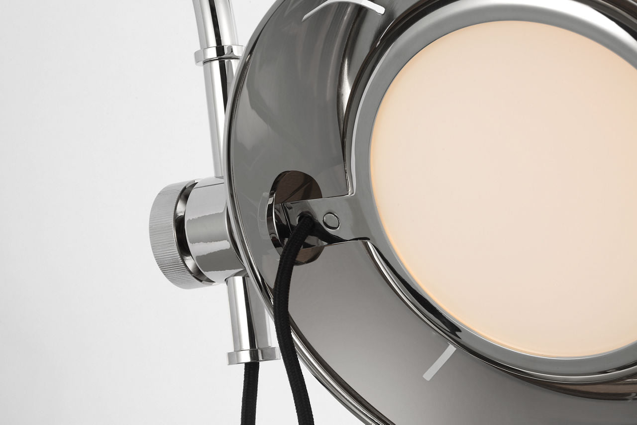 Oso 13" Articulating Arc Wall Light | Polished Nickel | Matte White Shade