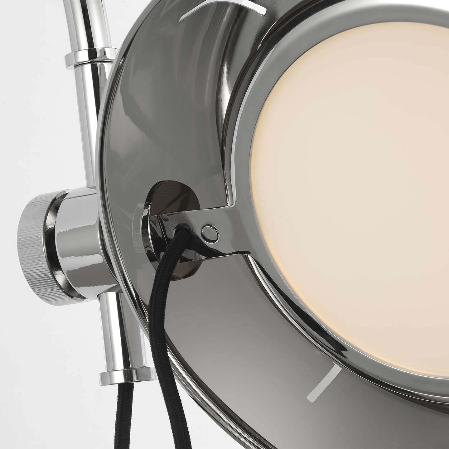 Oso 13" Articulating Arc Wall Light | Polished Nickel | Matte White Shade