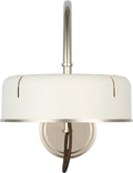 Oso 13" Articulating Arc Wall Light | Polished Nickel | Matte White Shade