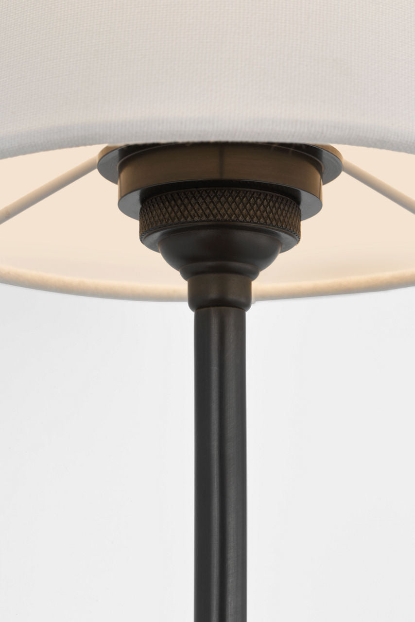 Hulton 17" Cordless Single Sconce | Bronze | Linen Shade