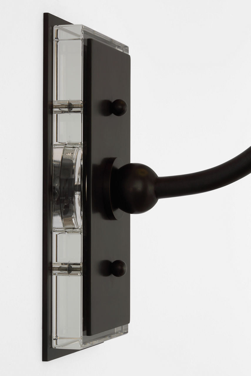 Hulton 17" Cordless Single Sconce | Bronze | White Glass Shade