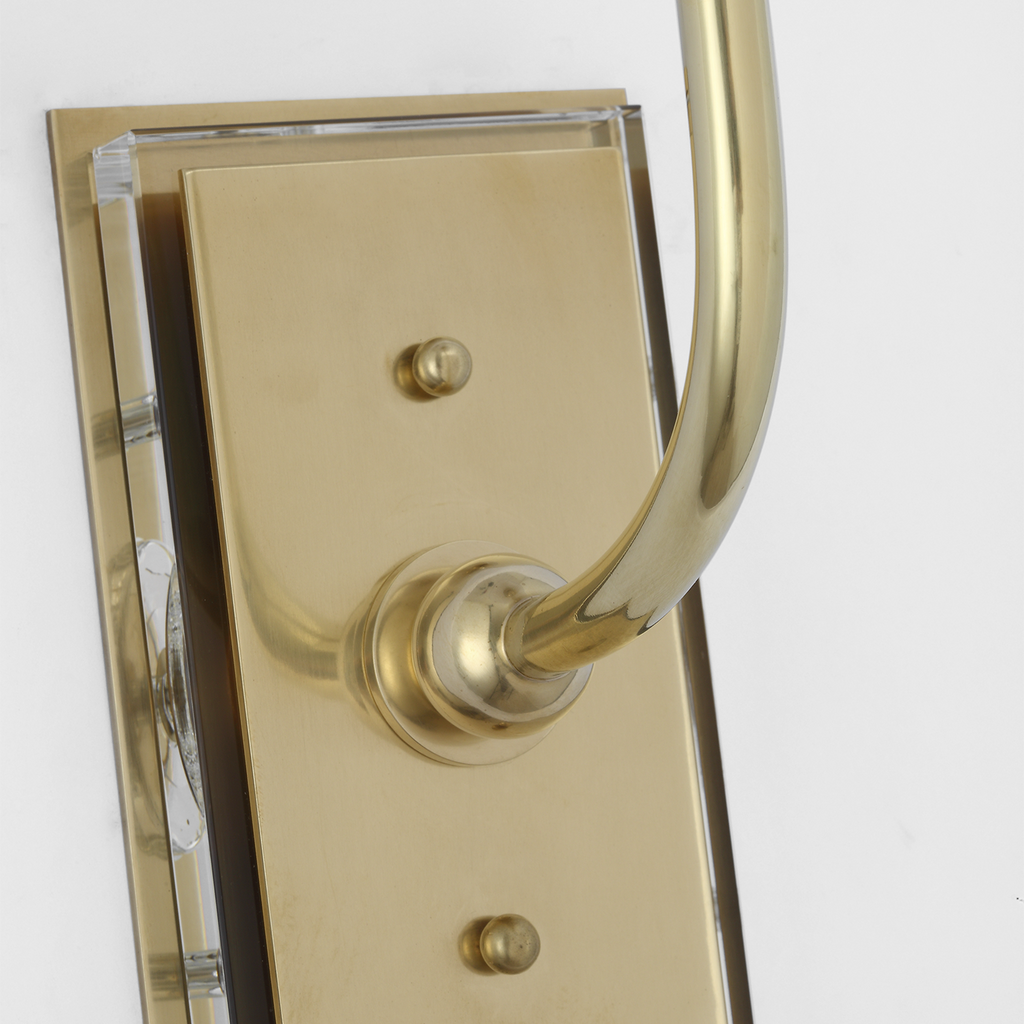Hulton 17" Cordless Single Sconce | Hand-Rubbed Antique Brass | White Glass Shade