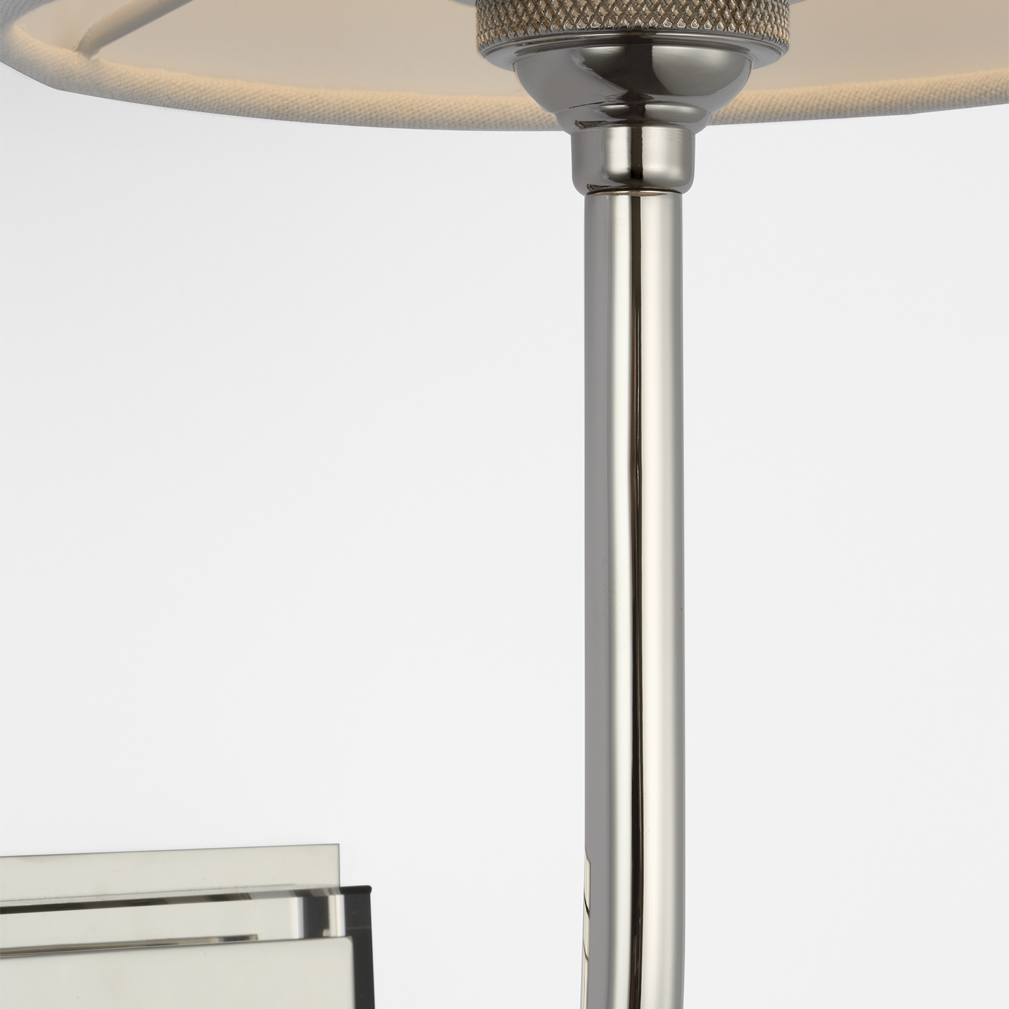 Hulton 17" Cordless Single Sconce | Polished Nickel | Linen Shade