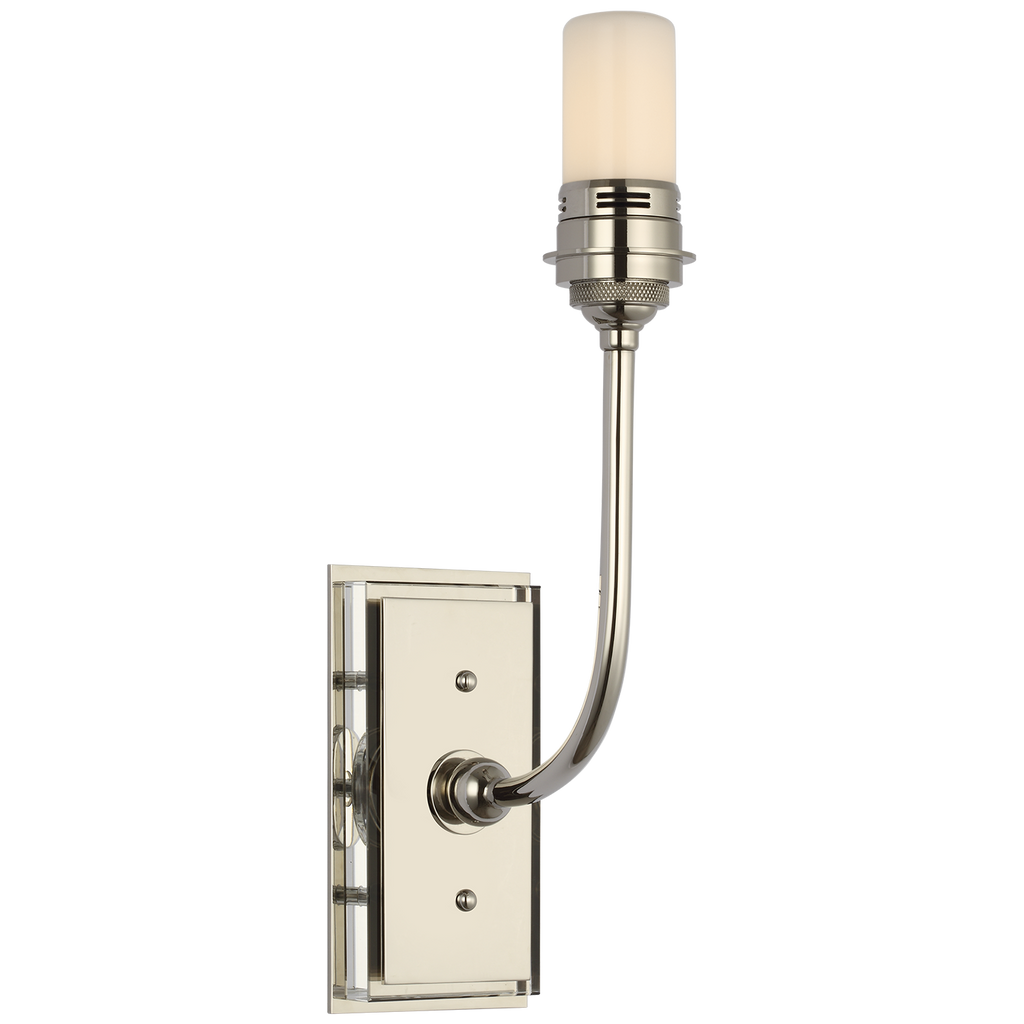 Hulton 17" Cordless Single Sconce | Polished Nickel | Linen Shade