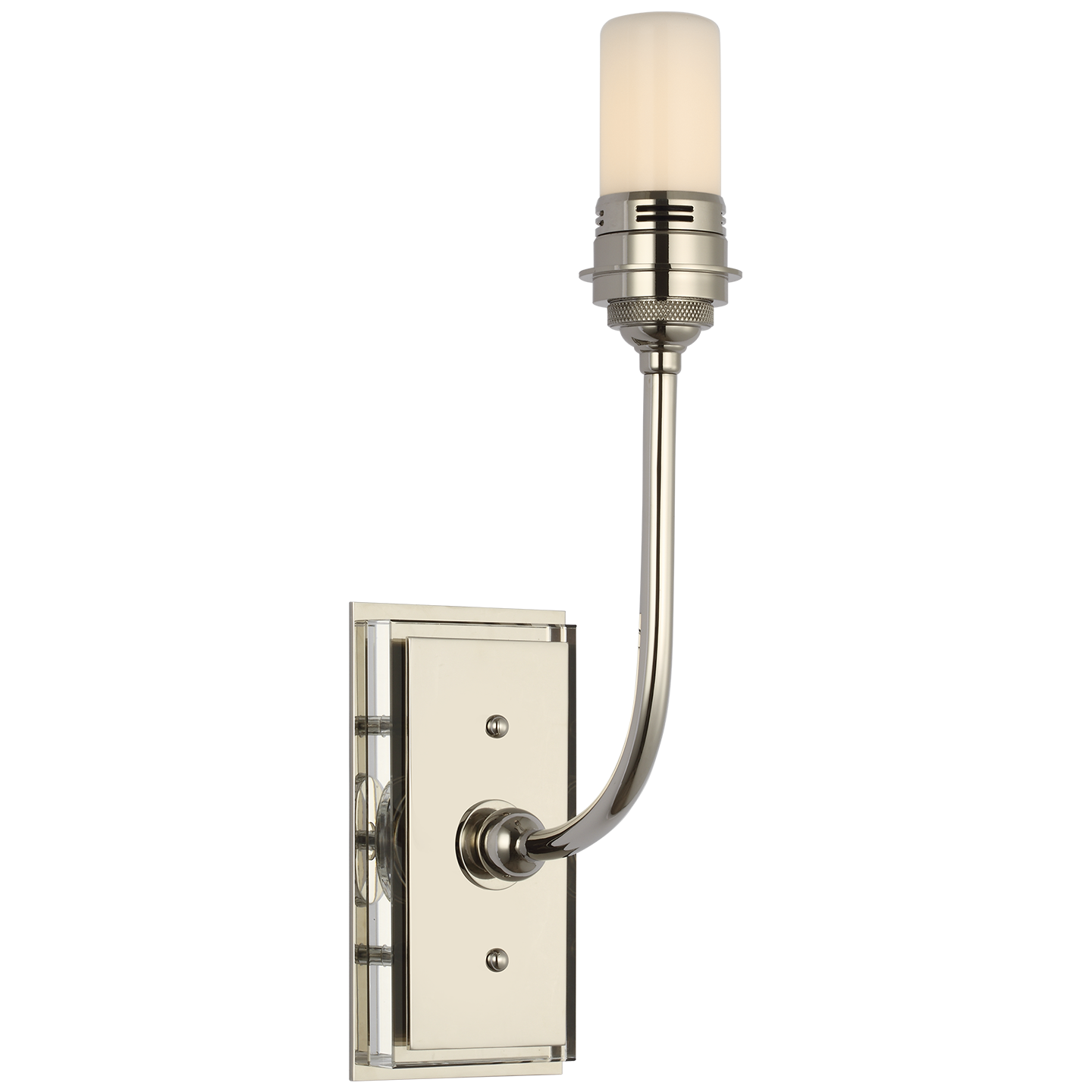 Hulton 17" Cordless Single Sconce | Polished Nickel | Linen Shade