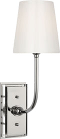 Hulton 17" Cordless Single Sconce | Polished Nickel | White Glass Shade