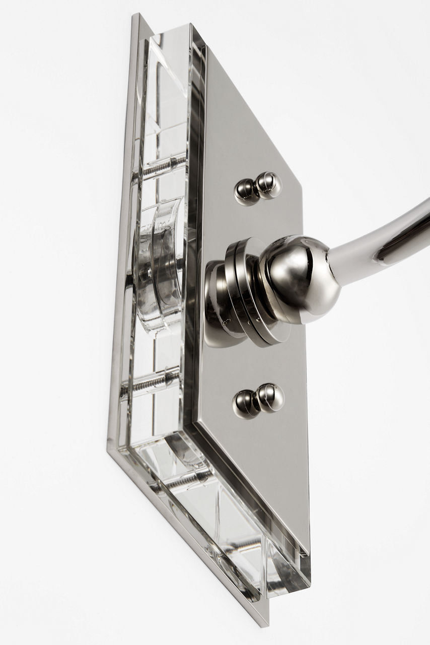 Hulton 17" Cordless Single Sconce | Polished Nickel | White Glass Shade