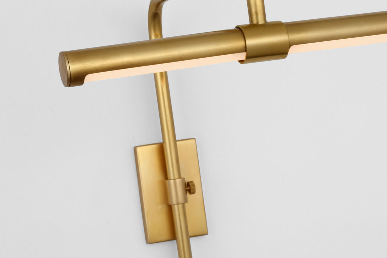 Kidd 9" Frame Mount Picture Light | Hand-Rubbed Antique Brass
