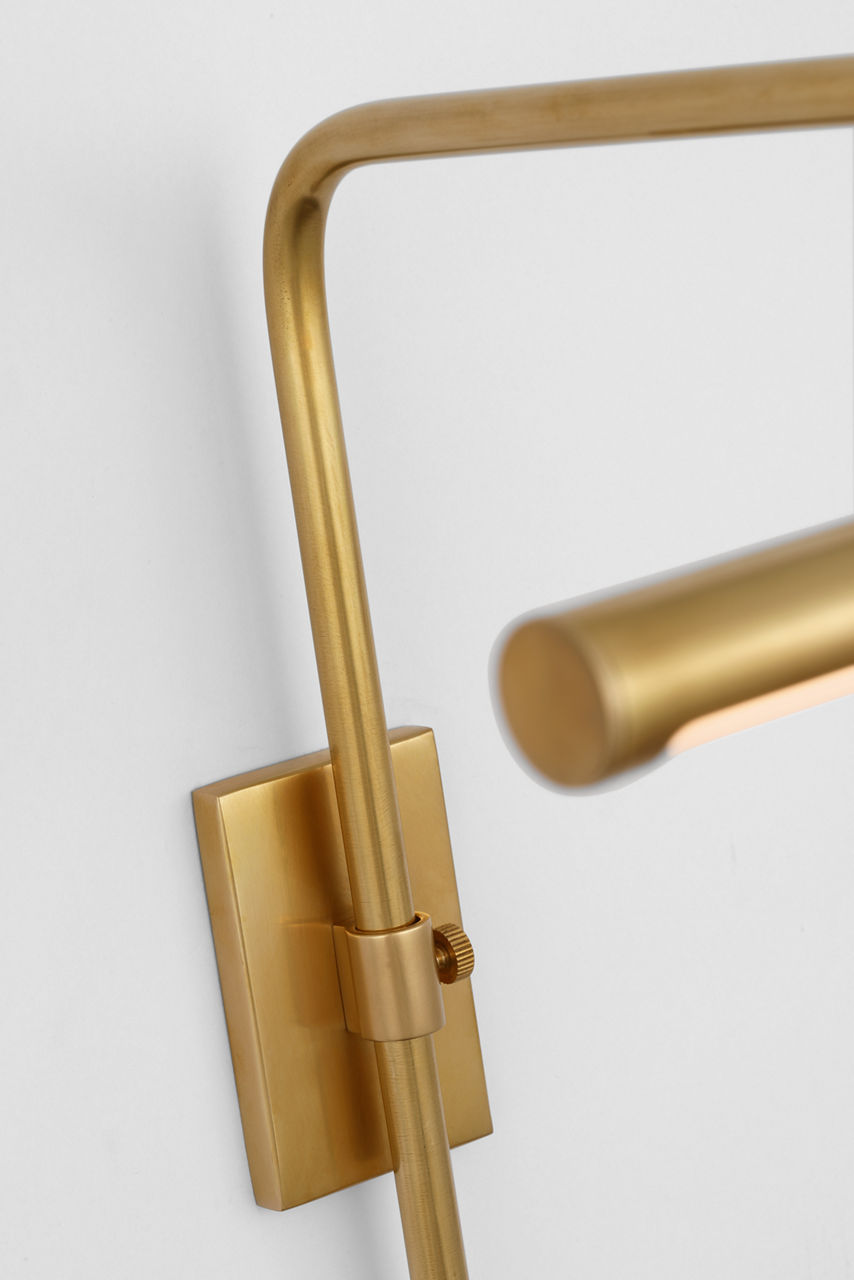 Kidd 9" Frame Mount Picture Light | Hand-Rubbed Antique Brass