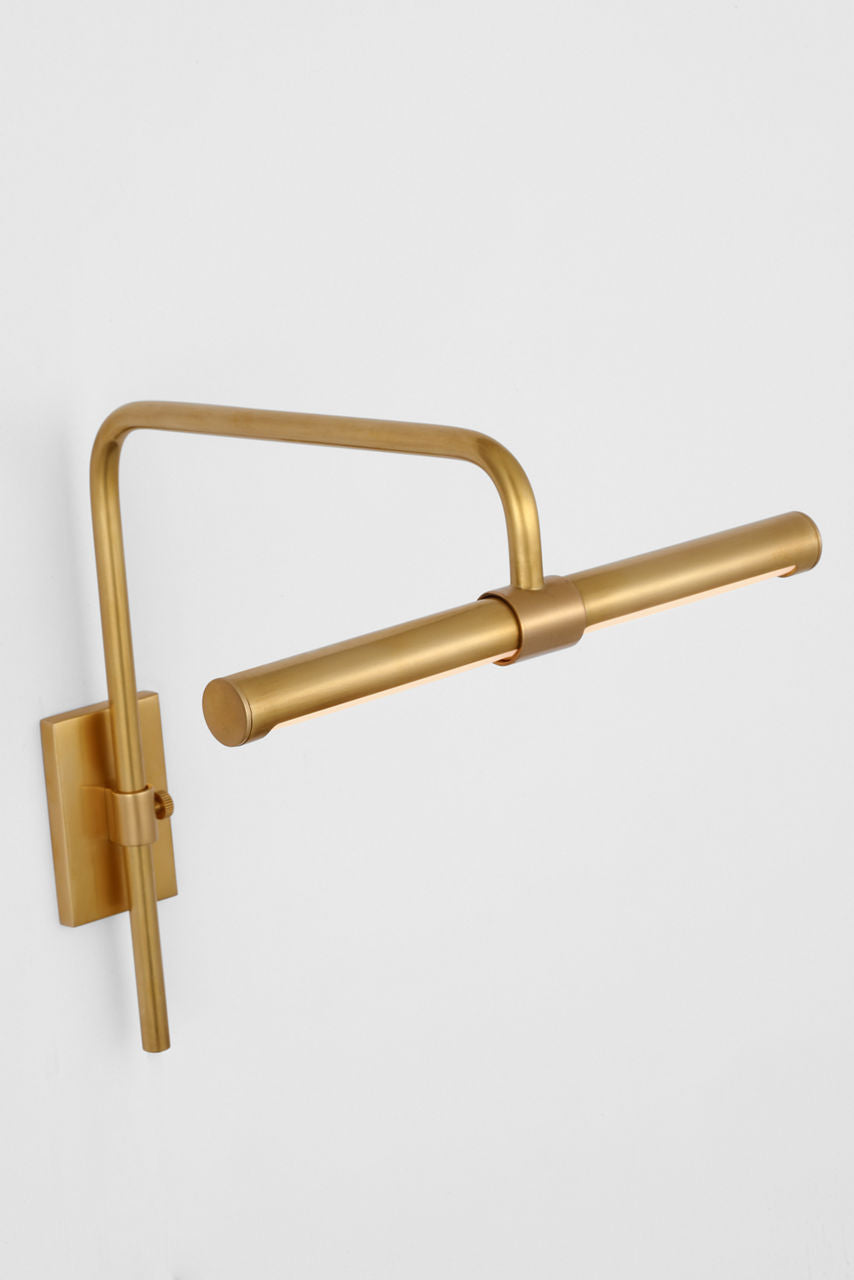 Kidd 9" Frame Mount Picture Light | Hand-Rubbed Antique Brass