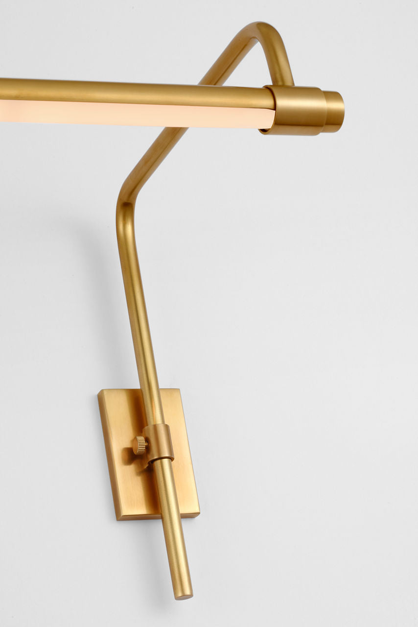 Kidd 18" Frame Mount Picture Light | Hand-Rubbed Antique Brass