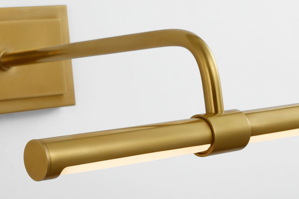 Kidd 9" Hardwired Picture Light | Hand-Rubbed Antique Brass