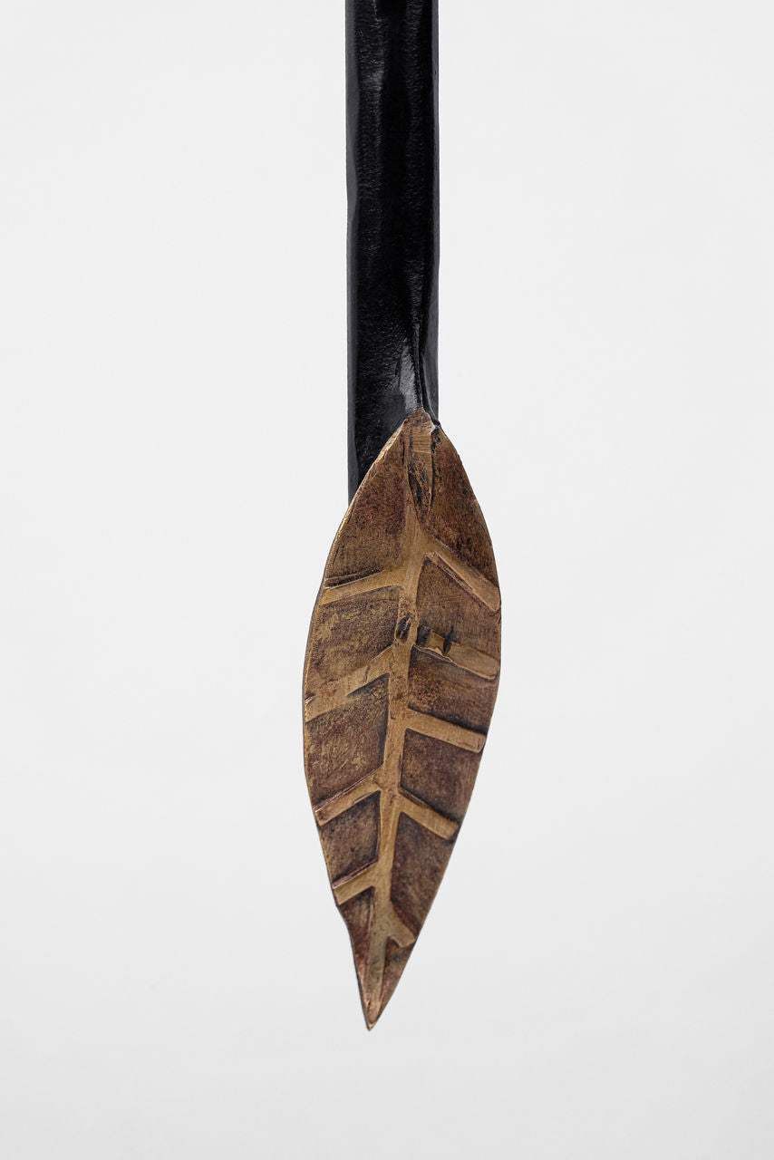 Kairos 27" Tail Sconce | Aged Iron and Roman Bronze | Linen Shade