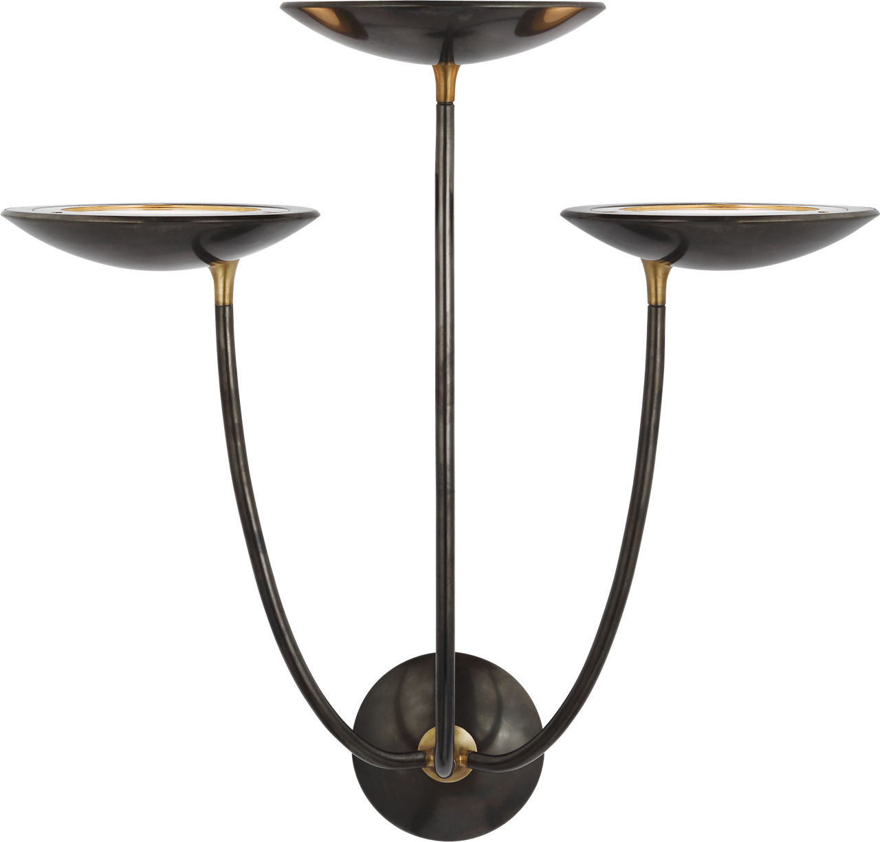 Keira Large Triple Sconce | Bronze and Hand-Rubbed Antique Brass