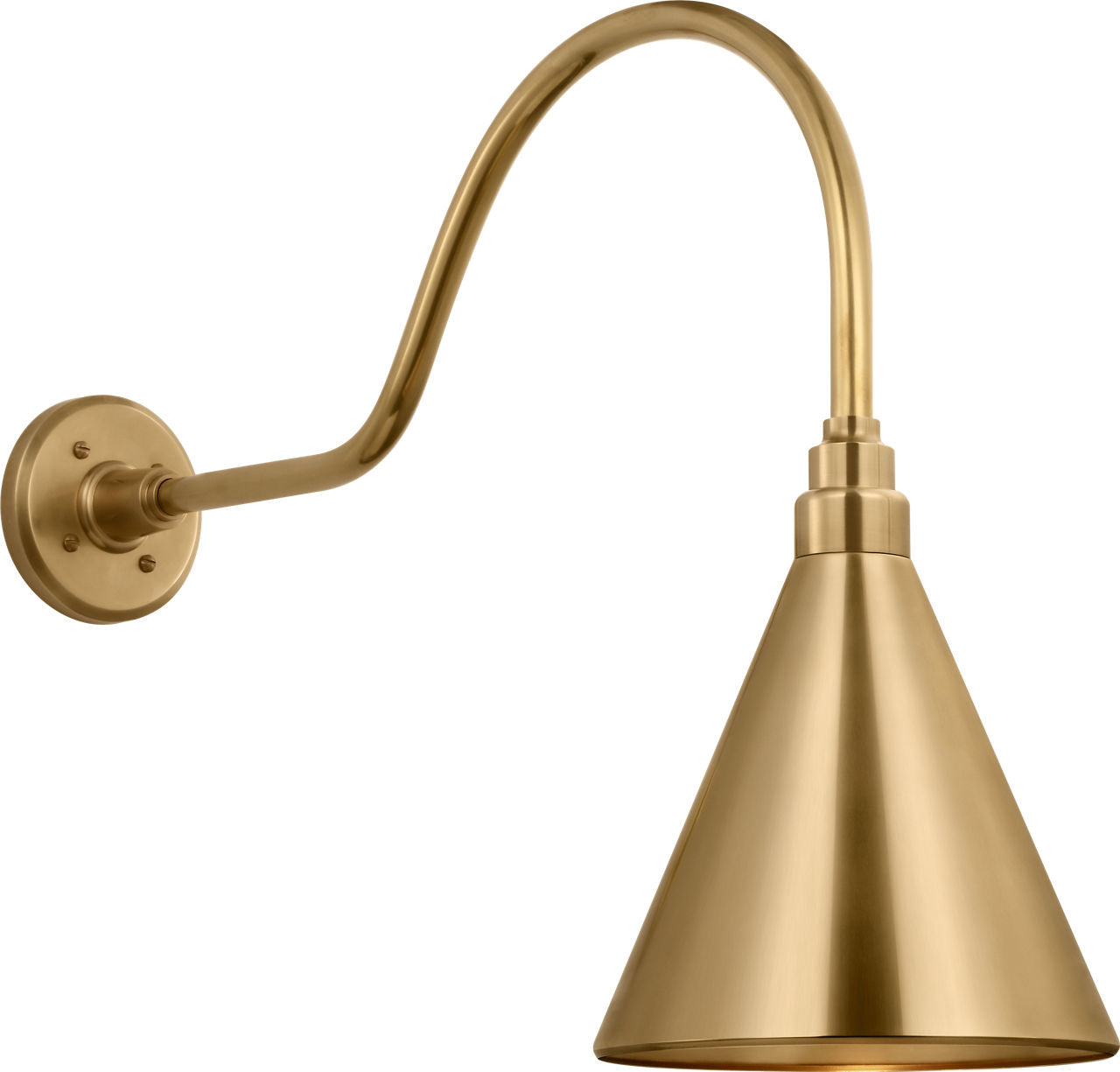 Academy 23" Flynn Barn Light | Hand-Rubbed Antique Brass | 9 | 9" Hand-Rubbed Antique Brass Conical Savannah Shade