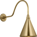 Academy 23" Flynn Barn Light | Hand-Rubbed Antique Brass | 9 | 9" Hand-Rubbed Antique Brass Conical Savannah Shade