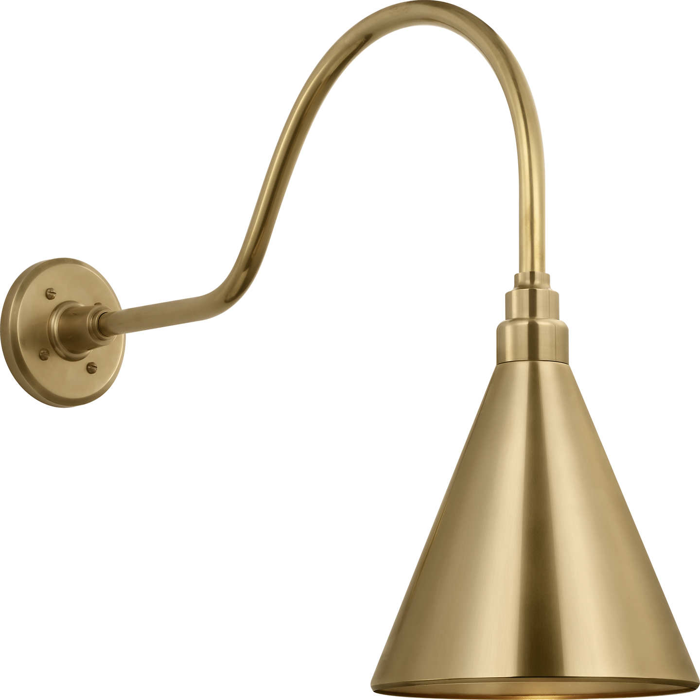 Academy 23" Flynn Barn Light | Hand-Rubbed Antique Brass | 9 | 9" Hand-Rubbed Antique Brass Conical Savannah Shade