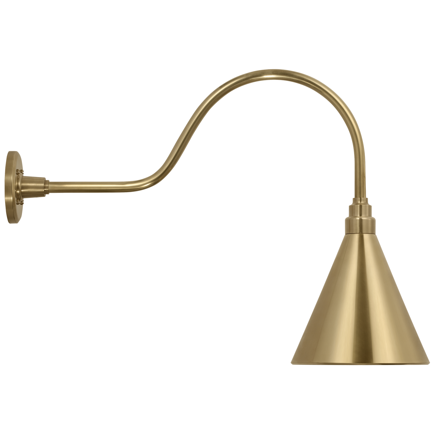 Academy 23" Flynn Barn Light | Hand-Rubbed Antique Brass | 9 | 9" Hand-Rubbed Antique Brass Conical Savannah Shade
