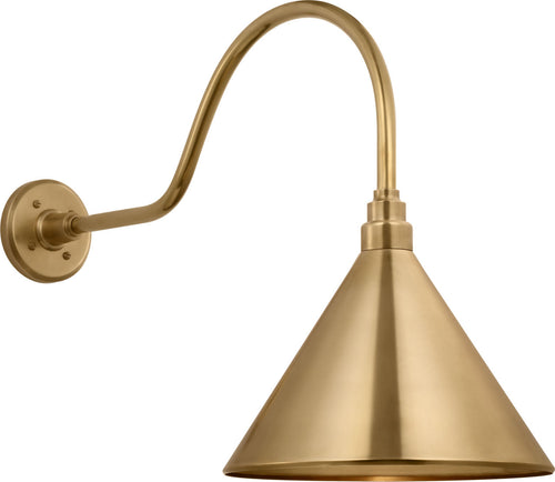 Academy 23" Flynn Barn Light | Hand-Rubbed Antique Brass | 12.5 | 12.5" Hand-Rubbed Antique Brass Conical Savannah Shade